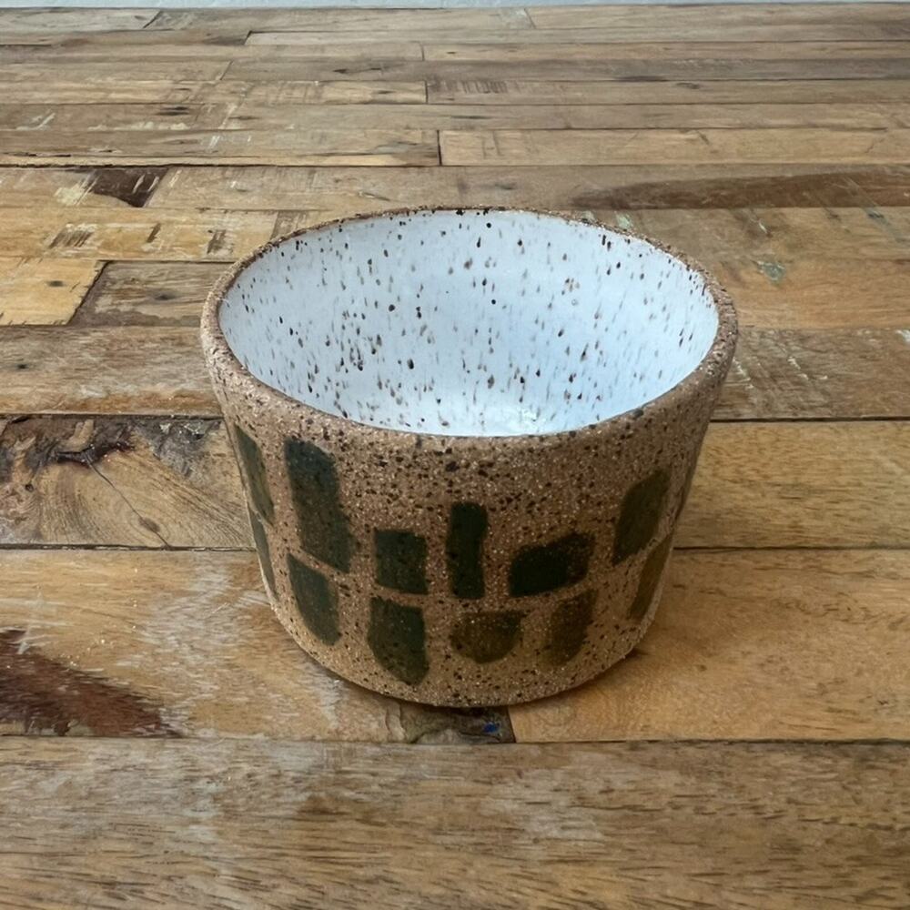 Studio Art Pottery Trinket Bowl 2.5" Handmade Brown Speckled Stoneware